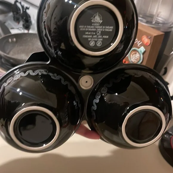 Haunted Mansion Black and Silver Serving Bowls